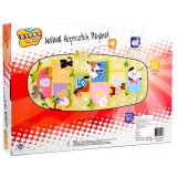 widok wszystkich ośmiu zwierzątek przedstawionych na polach maty