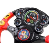 zbliżenie na przyciski tematyczne zabawkowej kierownicy interaktywnej