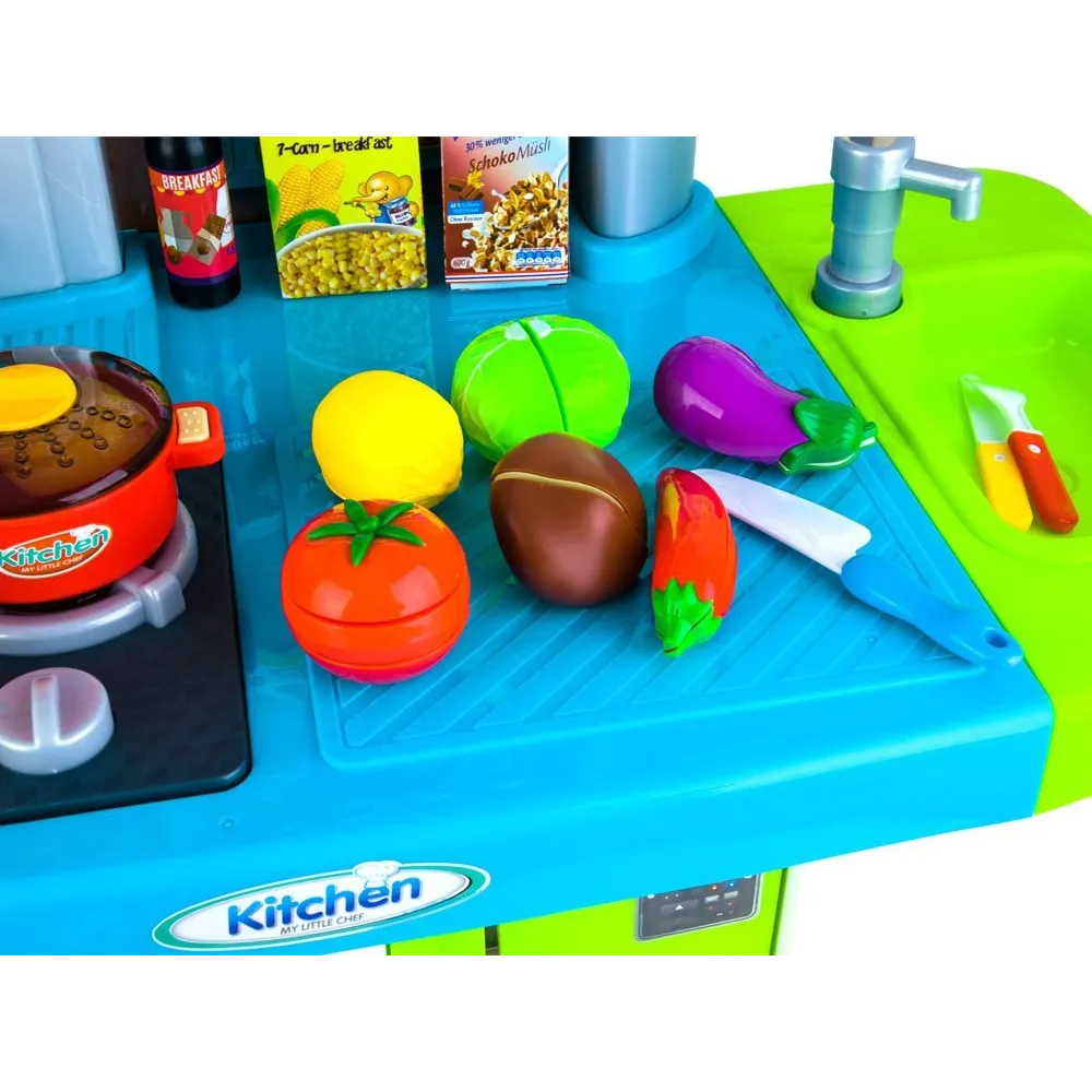 zbliżenie na panel dotykowy z dźwiękami i muzyką w kuchni dla dzieci