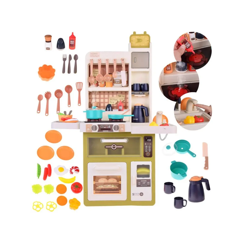 interaktywna kuchnia dla dzieci z otwartymi drzwiami lodówki