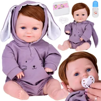 interaktywna lalka bobas chłopiec w ubranku z króliczymi uszami