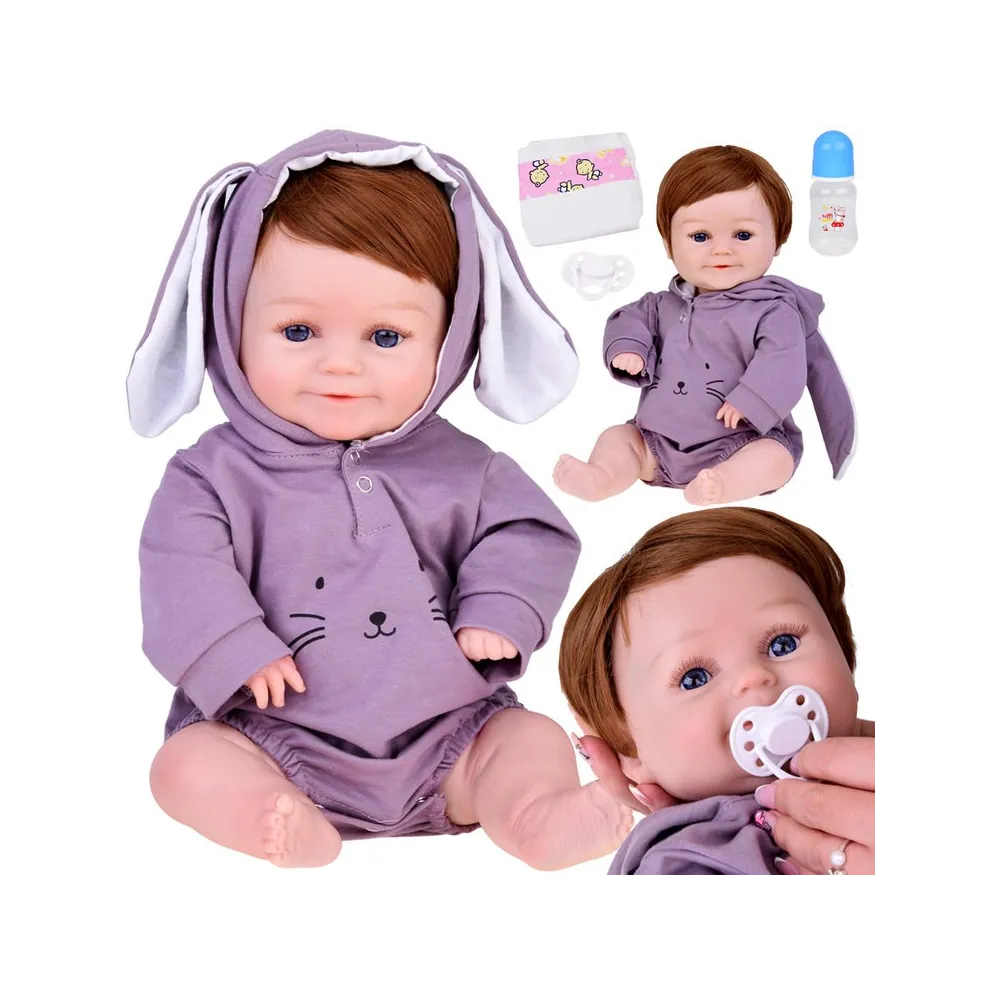 interaktywna lalka bobas chłopiec w ubranku z króliczymi uszami