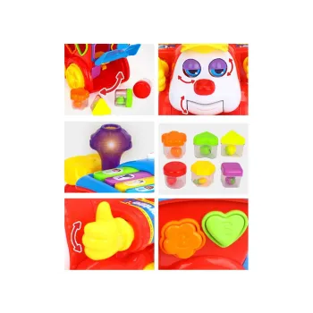 lokomotywa prezentująca efekt świetlny z przodu i z komina