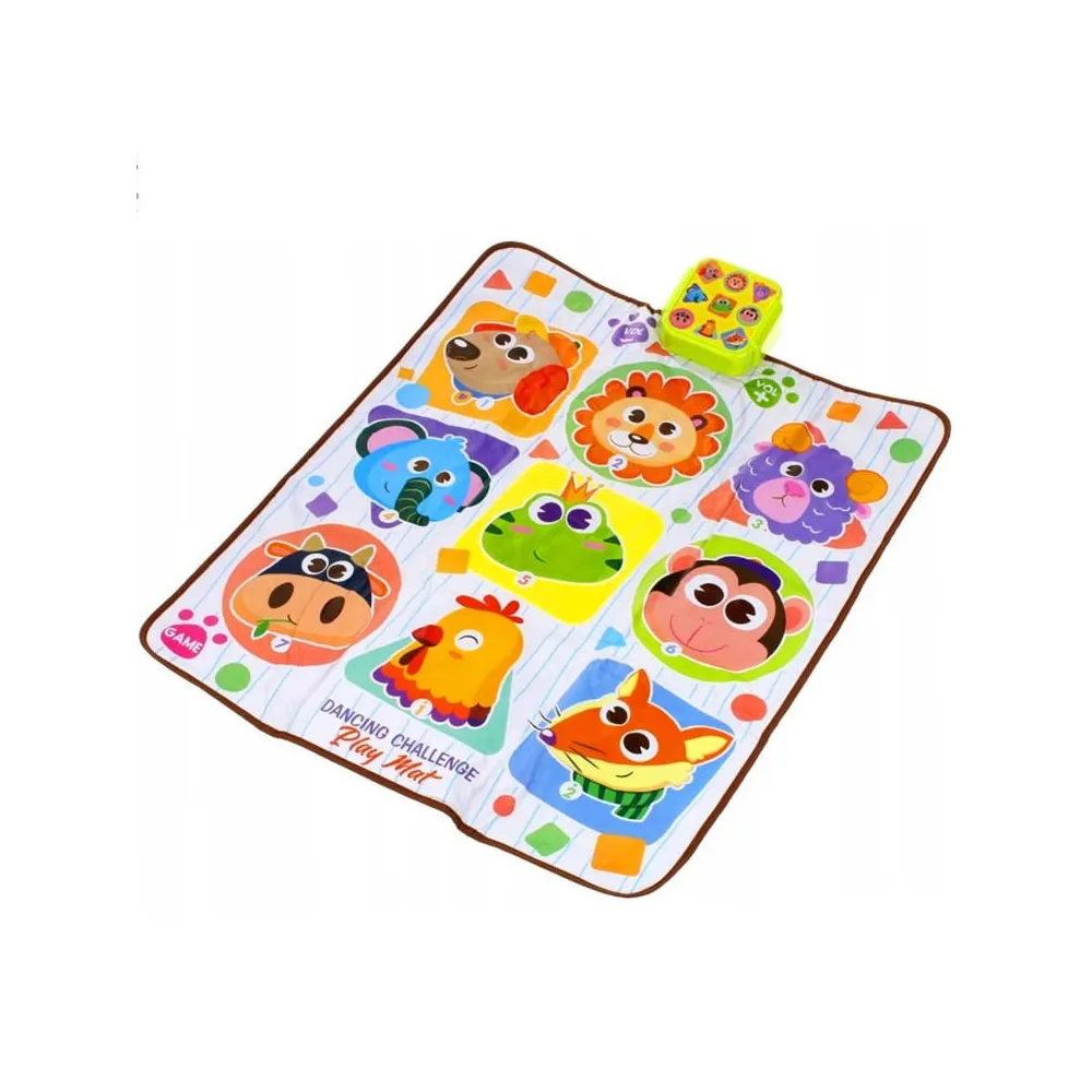 kolorowe pola maty do tańczenia z liczbami i zwierzętami