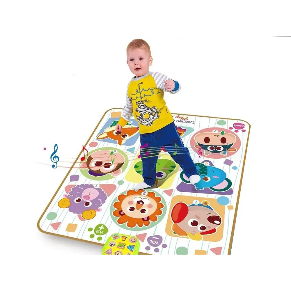 gra zespołowa dzieci na interaktywnej macie tanecznej