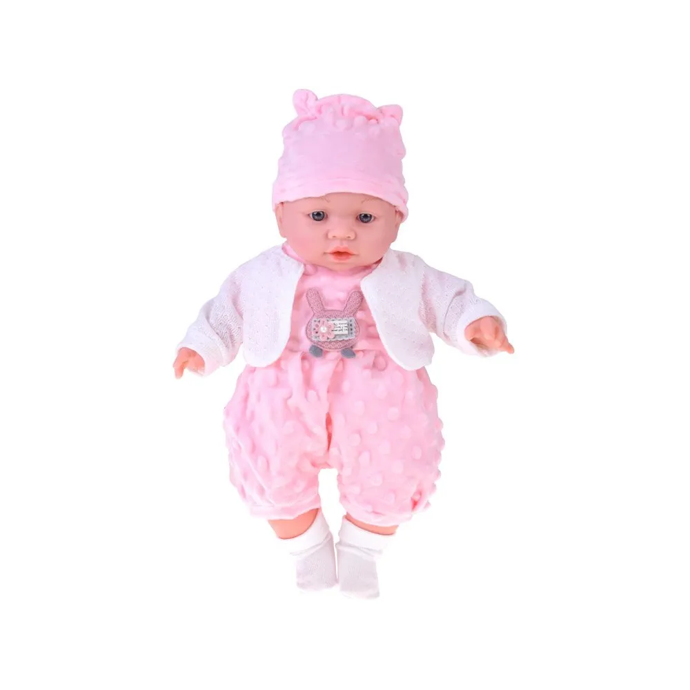 miękki tułów lalki bobas z widocznym strojem minki