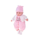 lalka bobas z białym kardiganem i skarpetkami