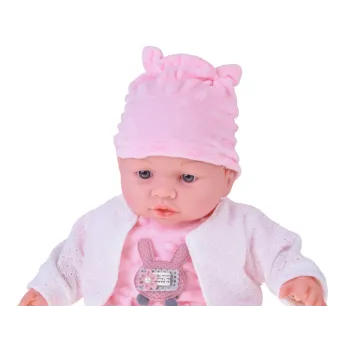 widok lalki od góry prezentujący urocze uszka czapeczki