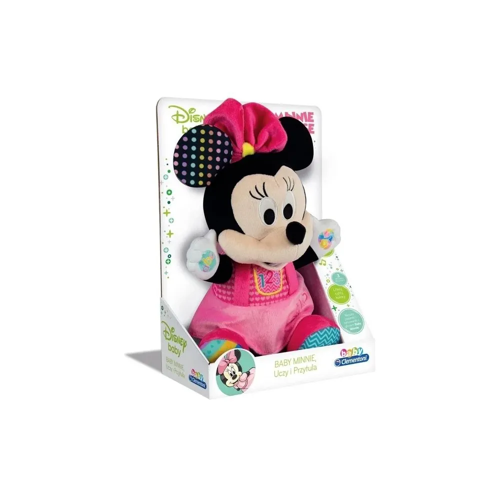 pluszowa zabawka Minnie z interaktywnymi przyciskami na dłoniach i brzuszku