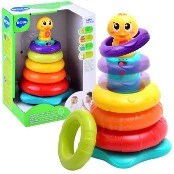 interaktywna piramida z głową kaczuszki na pałąku