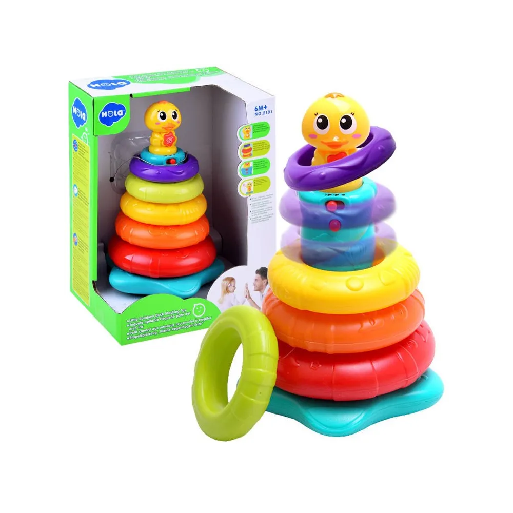 interaktywna piramida z głową kaczuszki na pałąku