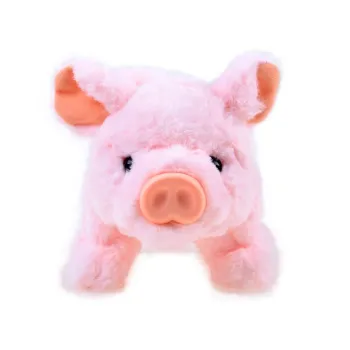 ogonek świnki w ruchu na tle zabawkowej farmy