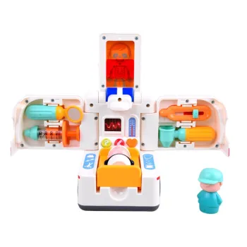 Interaktywne Autko Ambulans + akcesoria z ludzikami Dźwięk Światło ZA4540