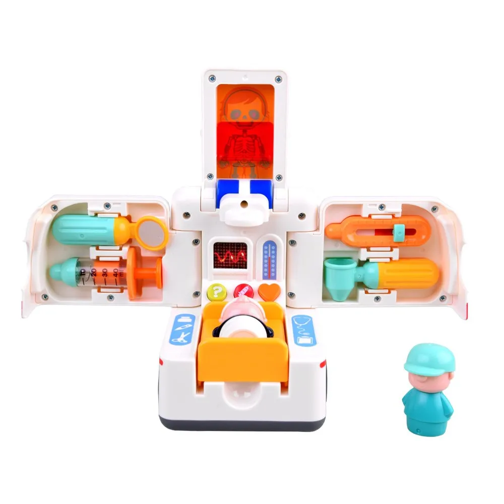 Zestaw figurka lekarza i pacjenta z ambulansu