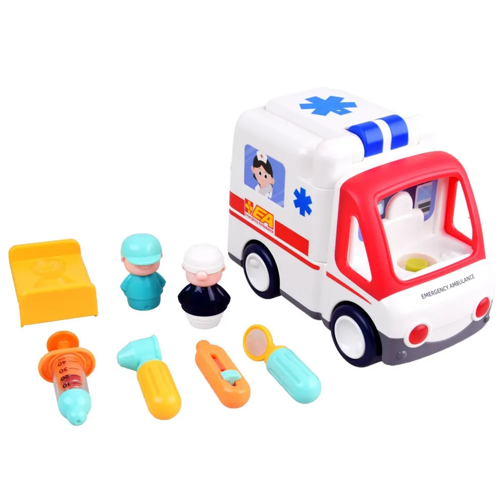 Zbliżenie na ruchomy ambulans z migającymi światłami