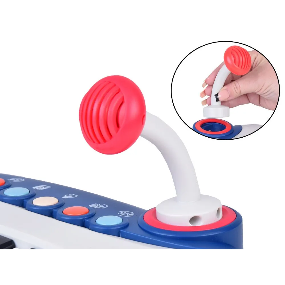 zbliżenie na kolorowe detale klawiatury pianinka