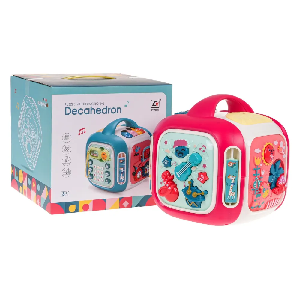 Detal górnej ścianki z pianinkiem i podświetlanymi klawiszami