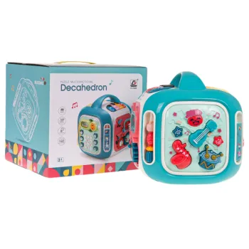 interaktywny box niebieski i widoczne kolorowe ścianki z funkcjami