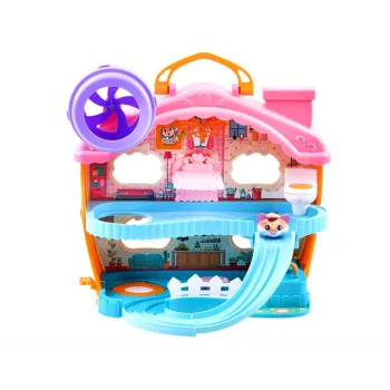 Kolorowe detale domku zwiększające atrakcyjność zabawki