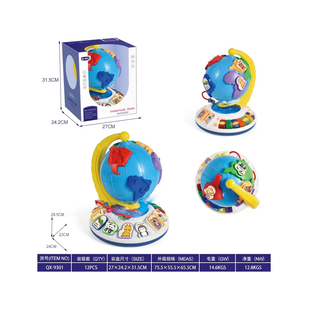 interaktywny globus dla dzieci z czytelnymi oznaczeniami kontynentów i państw