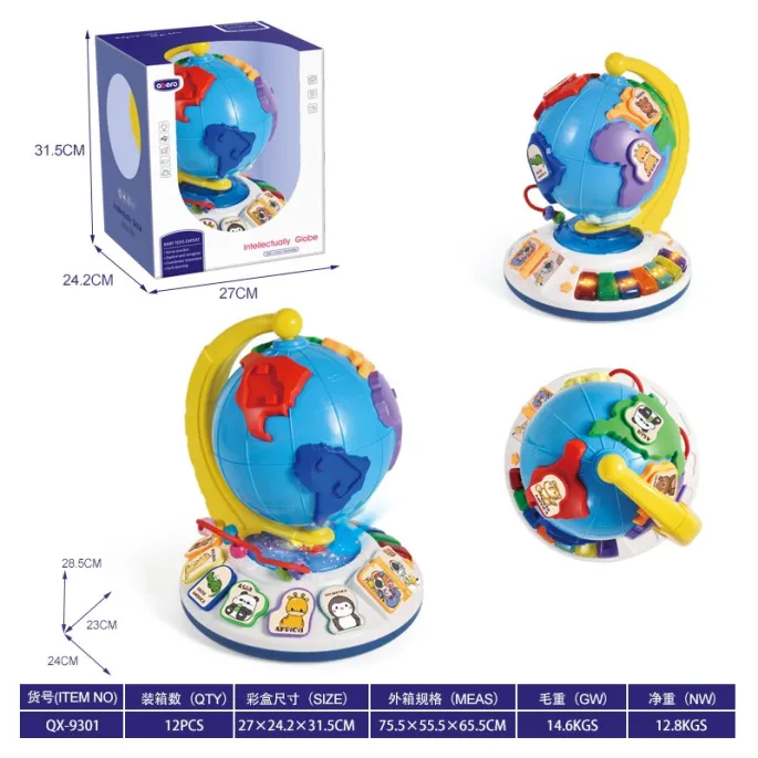 interaktywny globus dla dzieci z czytelnymi oznaczeniami kontynentów i państw