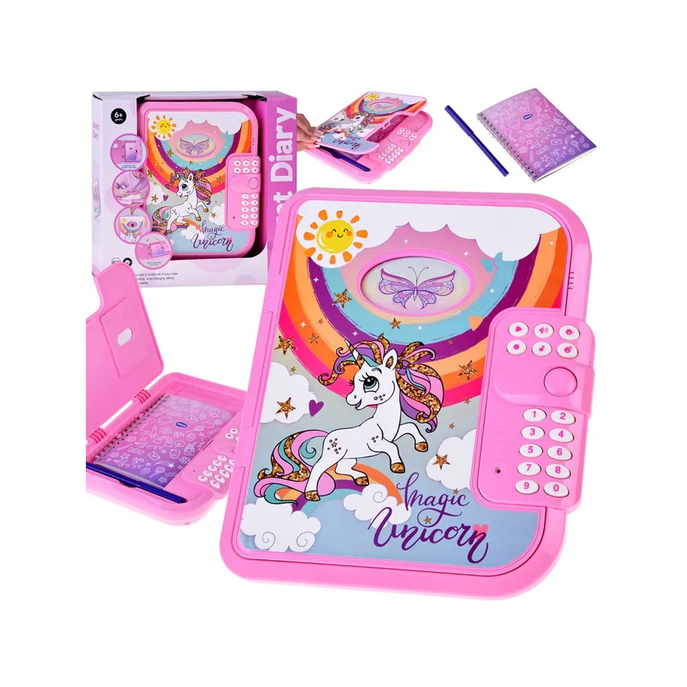 Interaktywny pamiętnik Magiczny Jednorożec zamknięty na różowej oprawie