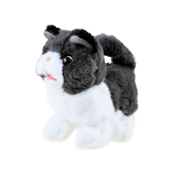 maskotka kotek psotek stojąca na stole