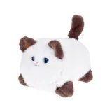 widok boczny maskotki kotka z poruszającym ogonem