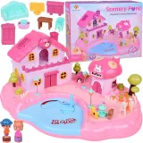 kolorowy magnetyczny domek dla dzieci z elementami ruchomymi