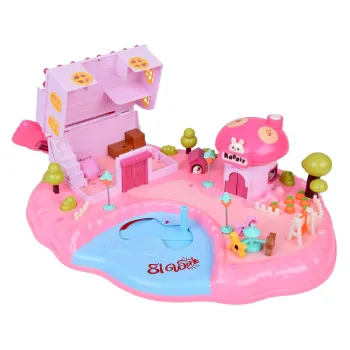 detal parteru domku z sypialnią i salonem