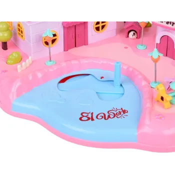 pełne wyposażenie wnętrza domku z realistycznymi meblami