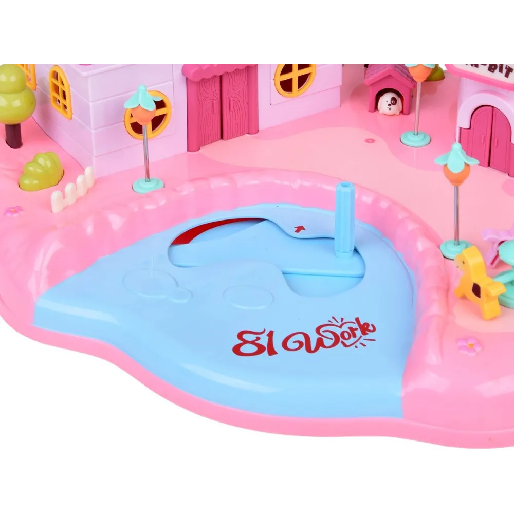 pełne wyposażenie wnętrza domku z realistycznymi meblami