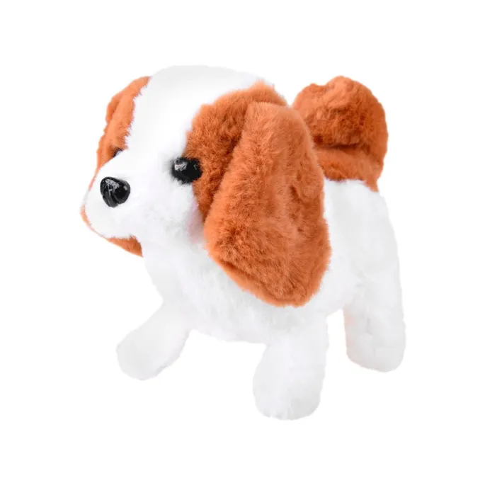 piesek beagle w miękkim pluszowym wykończeniu na dłoni dziecka