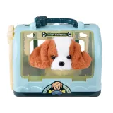 drzwiczki transportera uchylone, widoczne wnętrze z pieskiem