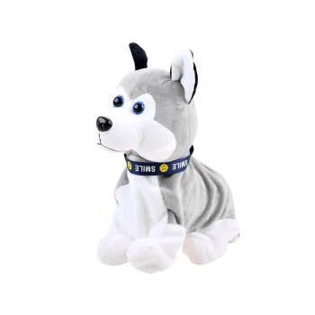 Piesek Husky w pozycji do przenoszenia przez dziecko