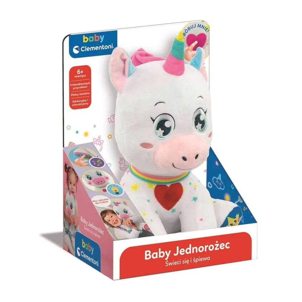 interaktywny pluszowy jednorożec z efektami dźwiękowymi i świetlnymi