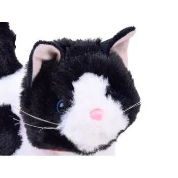 widok na bok kota łatka prezentujący miękkie futerko