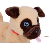 pluszowy piesek benio w pozycji stojącej na płaskiej powierzchni