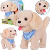 interaktywny pluszowy piesek biszkoptowy z niebieską apaszką tinka