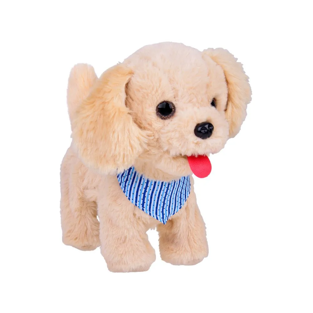 zbliżenie na głowę pluszowego pieska tinka z miękkim futerkiem