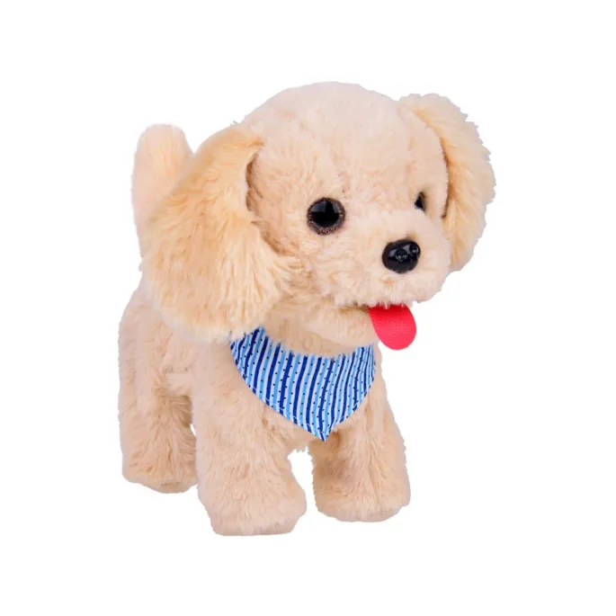 zbliżenie na głowę pluszowego pieska tinka z miękkim futerkiem