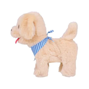 piesek tinka merdający ogonkiem podczas zabawy na płaskiej powierzchni