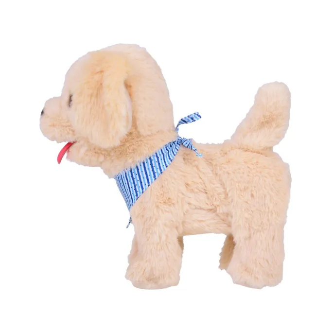 piesek tinka merdający ogonkiem podczas zabawy na płaskiej powierzchni