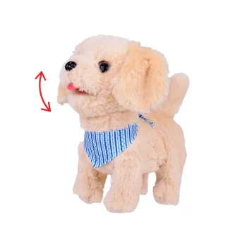 zbliżenie na przycisk aktywujący zabawę na głowie pieska tinka