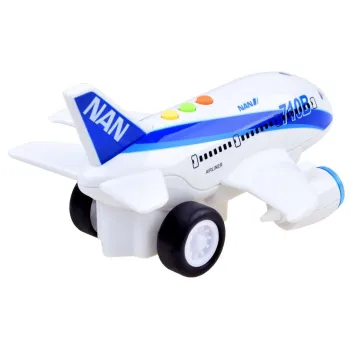 Widok zabawki z perspektywy silników i migających świateł