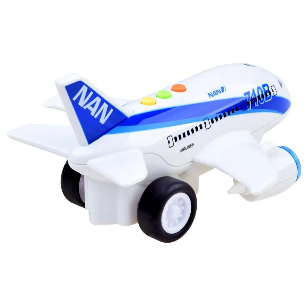 Widok zabawki z perspektywy silników i migających świateł