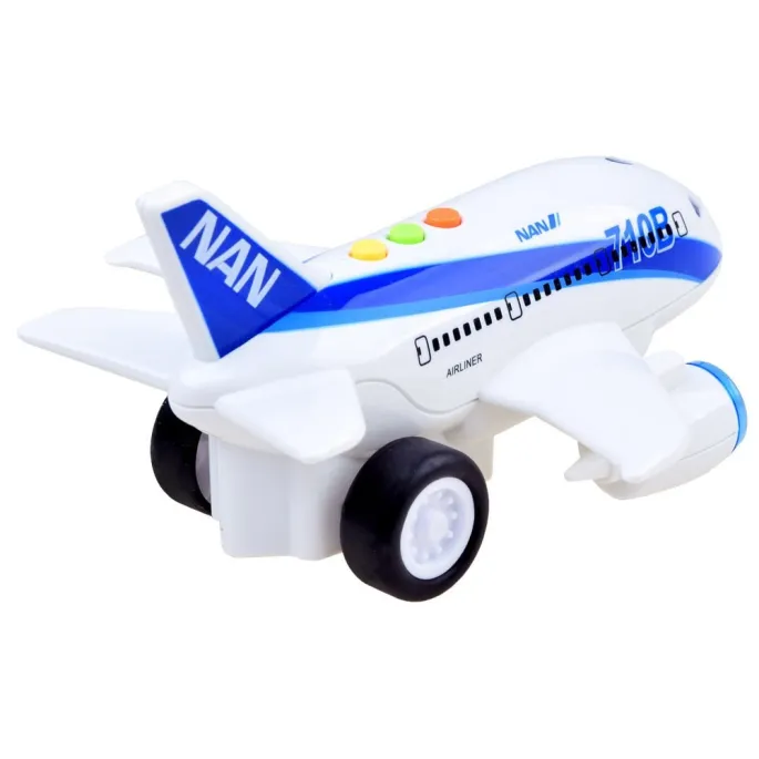 Widok zabawki z perspektywy silników i migających świateł