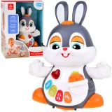 interaktywny tańczący królik widok z przodu na kolorowe światła