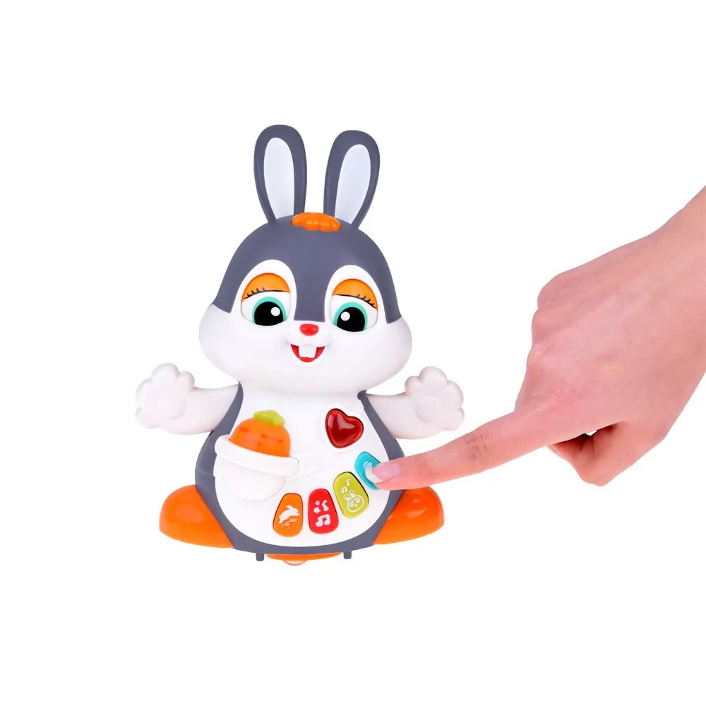 królik z mrugającymi oczami pokazany w trakcie tańca