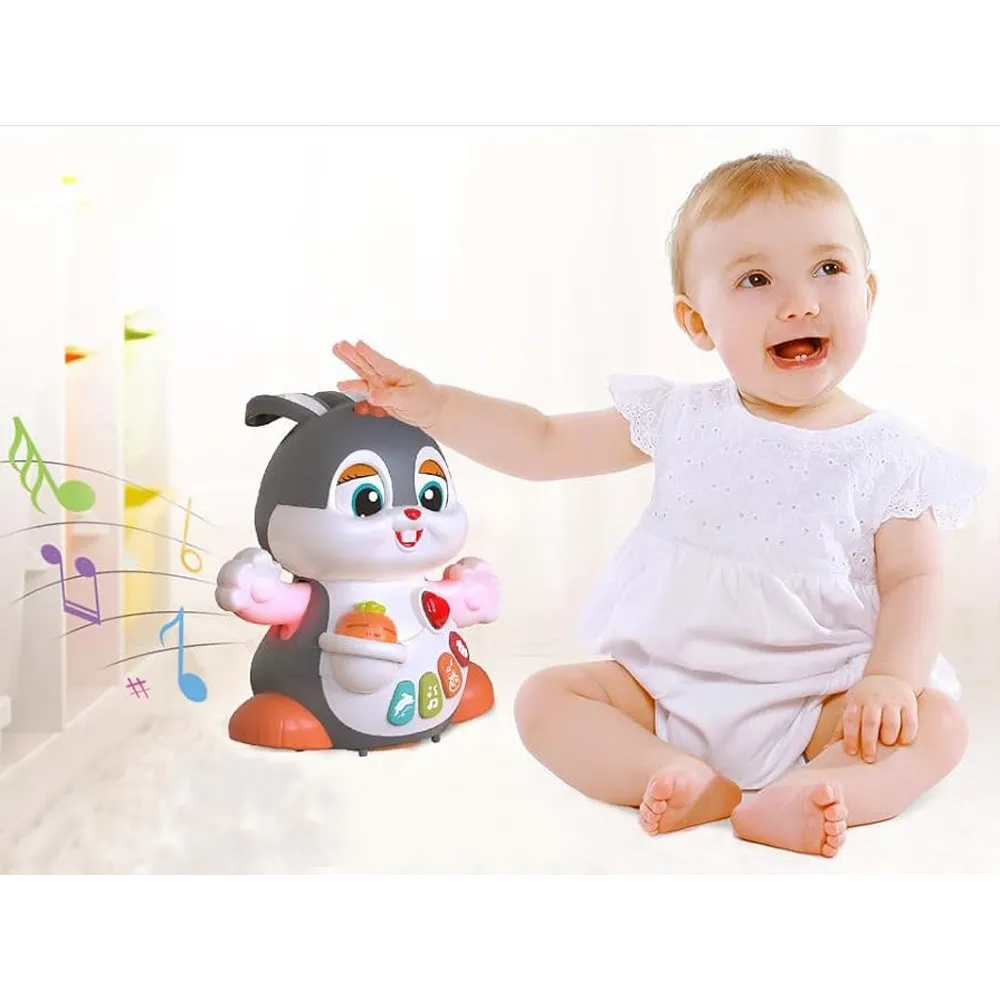 zabawka królik zachęcająca do raczkowania dzięki ruchom i dźwiękom